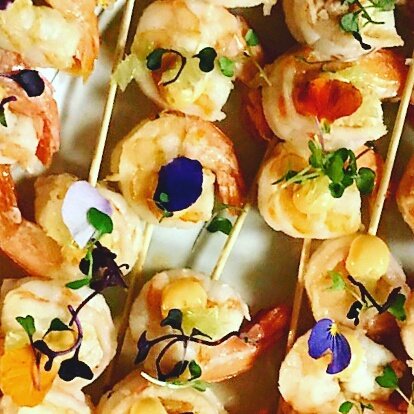 Elegant shrimp appetizers prepared by private chef in Marathon Florida